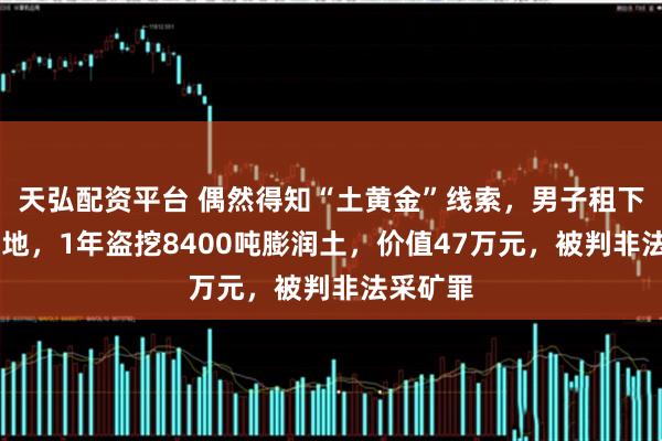 天弘配资平台 偶然得知“土黄金”线索，男子租下25亩耕地，1年盗挖8400吨膨润土，价值47万元，被判非法采矿罪